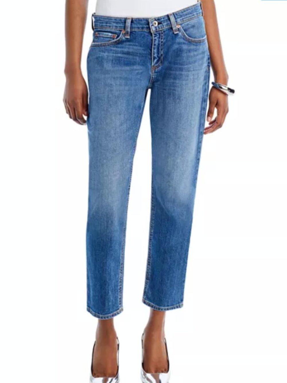 Rag & Bone Dre Low Rise Ankle Slim Boyfriend Jeans Blue Sz 26 Color Julienne